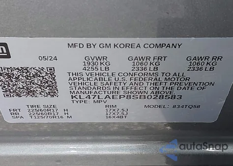 2025 Buick Envista Preferred Fwd from USA, damaged, VIN KL47LAEP8SB028583